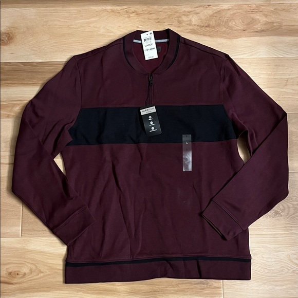 Alfani Burgundy and Black Sweatshirt - Picture 1 of 4